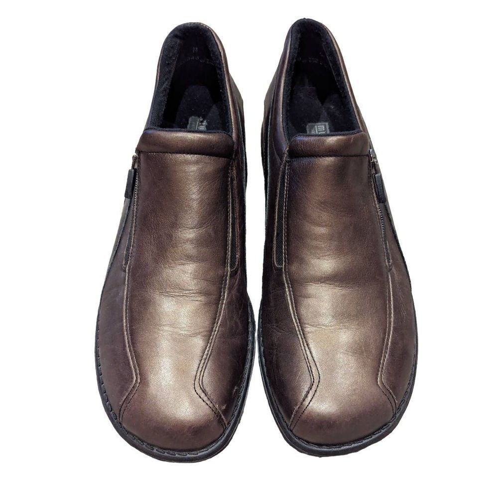 Munro Women's Bronze Shock Absorbing Zip Side Leather Loafer Size 8M